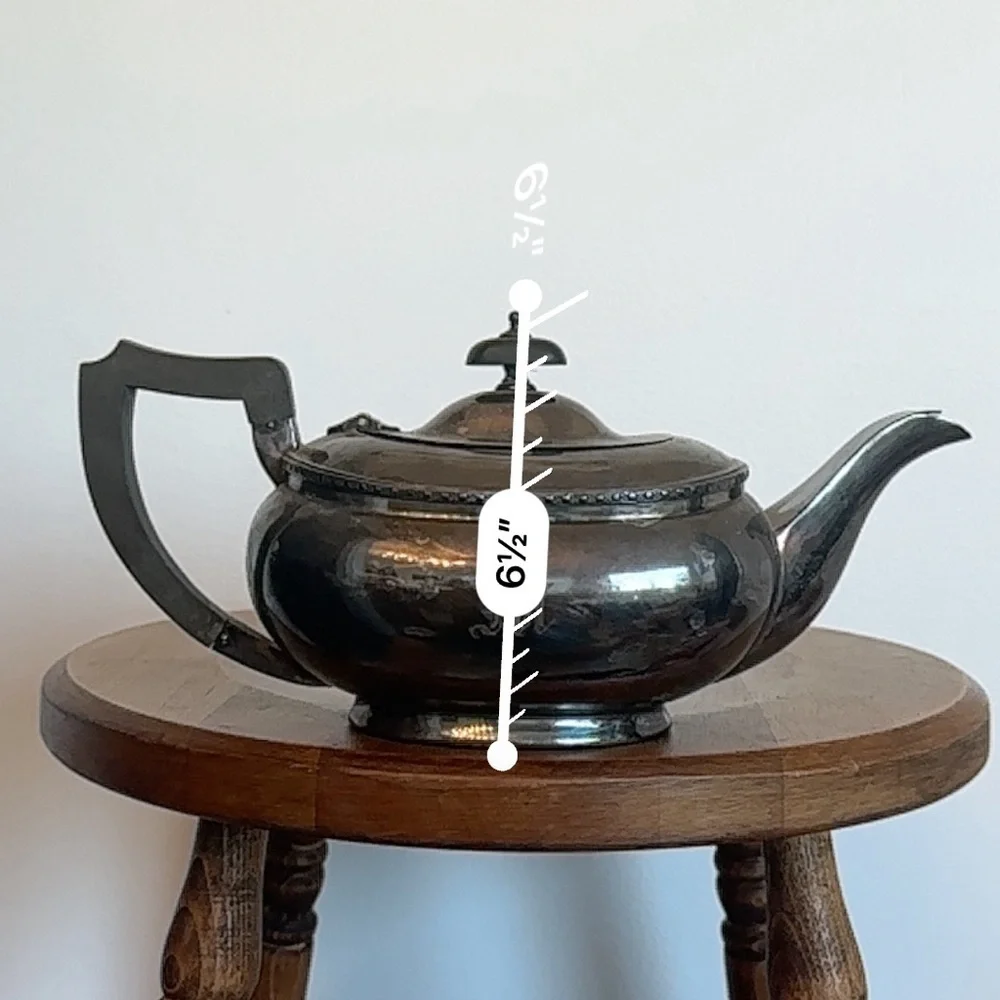 Vtg Silver Plated Sheffield Design  Kettle Tea Patina Nickel England Engraved M - Picture 12 of 16